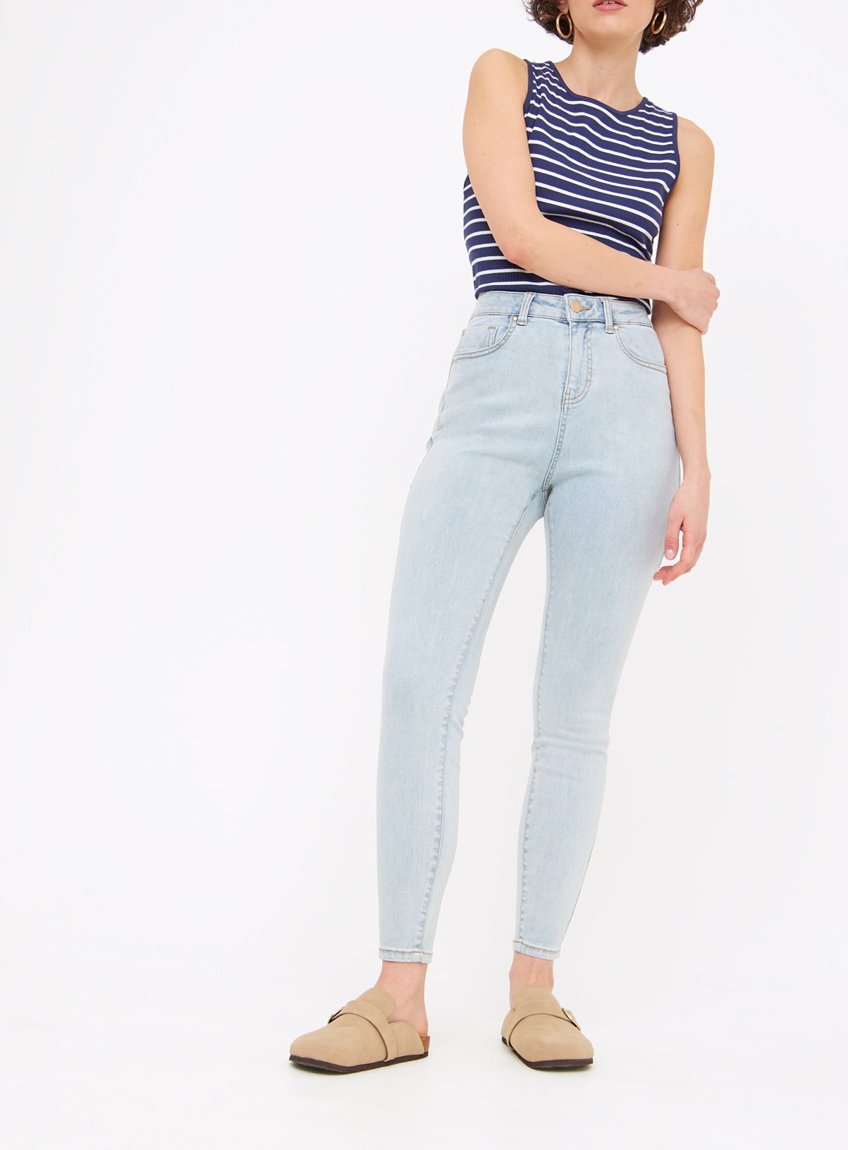 Light Denim High Waisted Tencel Skinny Jeans 14R