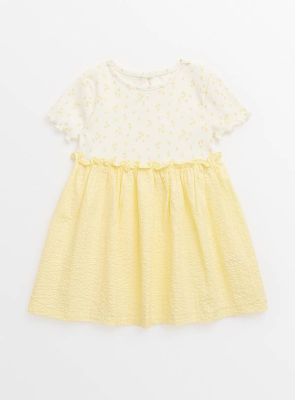 Yellow Floral Twofer Dress Up to 3 mths