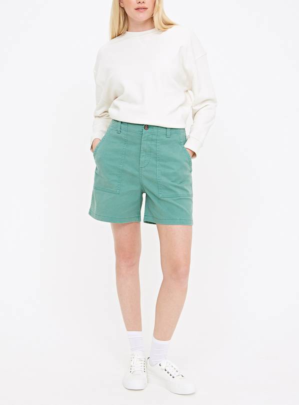 Green Garment Dye Shorts  16