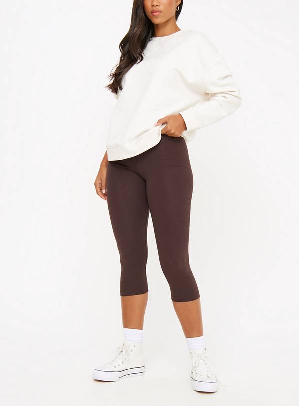 Brown Cropped Leggings 2 Pack L