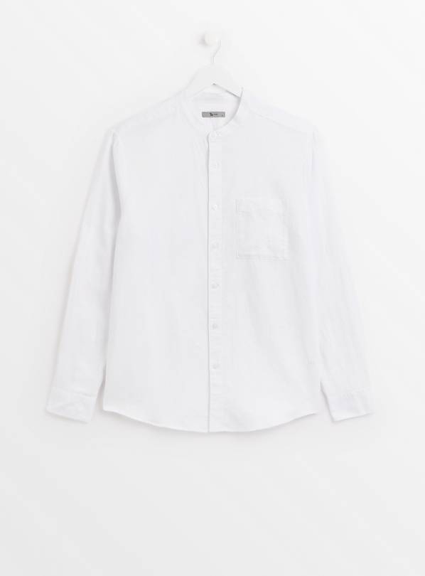 White Linen Blend Shirt XXXXL