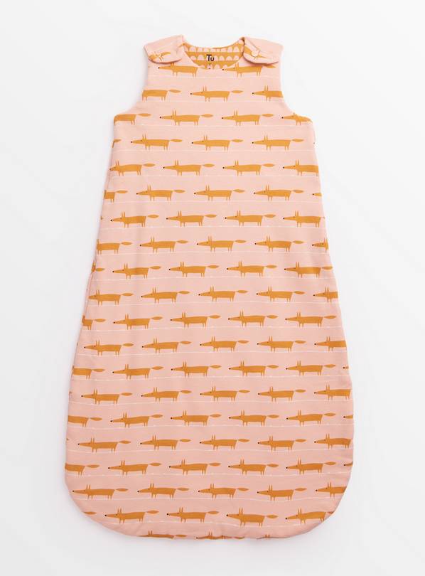 Tu X Scion Pink Mr Fox 1.5 Tog Sleeping Bag & Cot Sheet Set 18-24 months