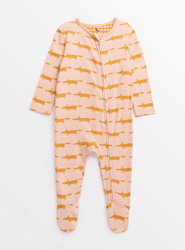 Tu X Scion Pink Mr Fox Sleepsuit  6-9 months