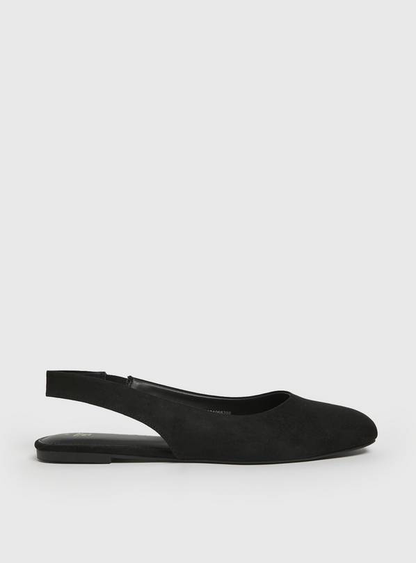 Black Slingback Court Shoes 8