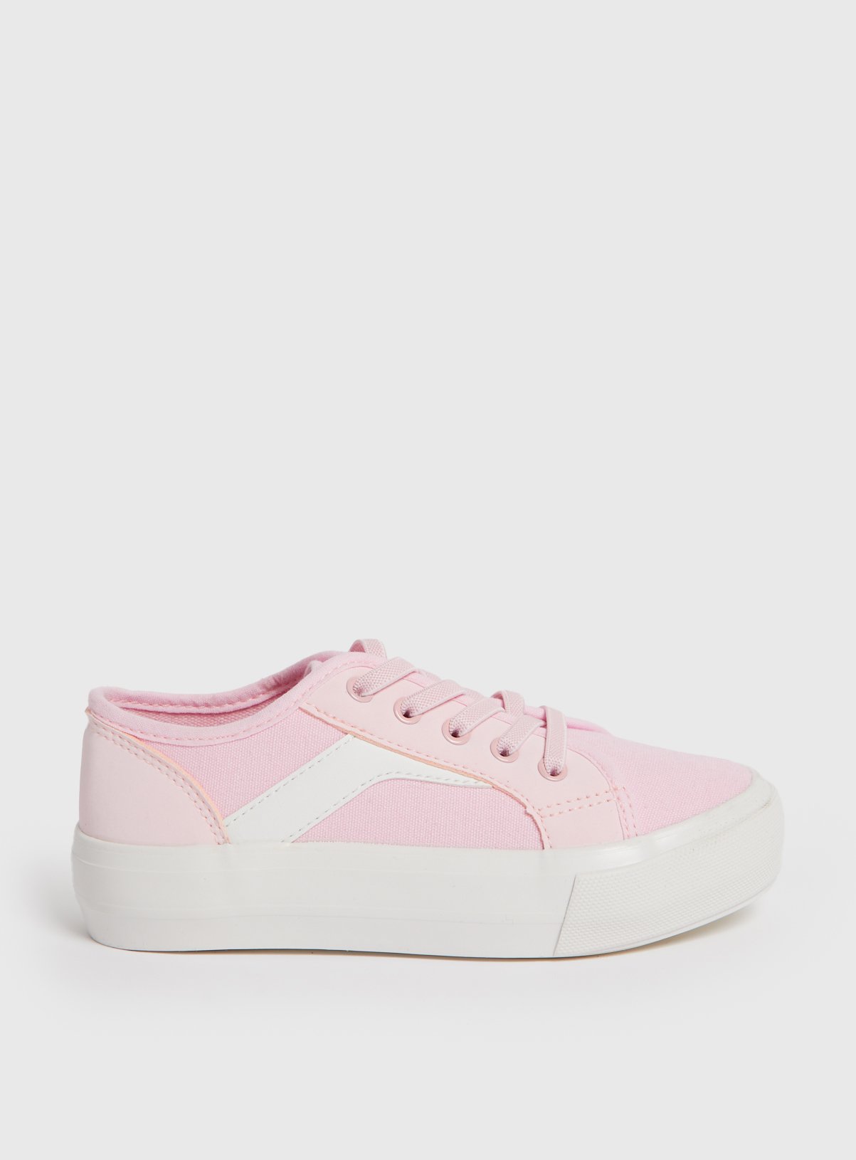 Pink Canvas Platform Trainers 3