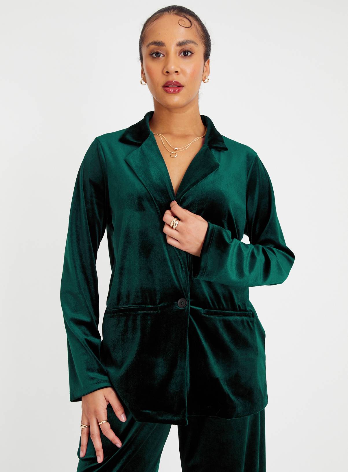 Green Velvet Coord Blazer 12 - Image 1