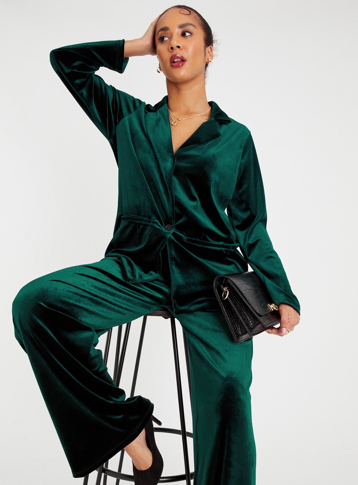 Green Velvet Coord Blazer 12 - Image 2 thumbnail