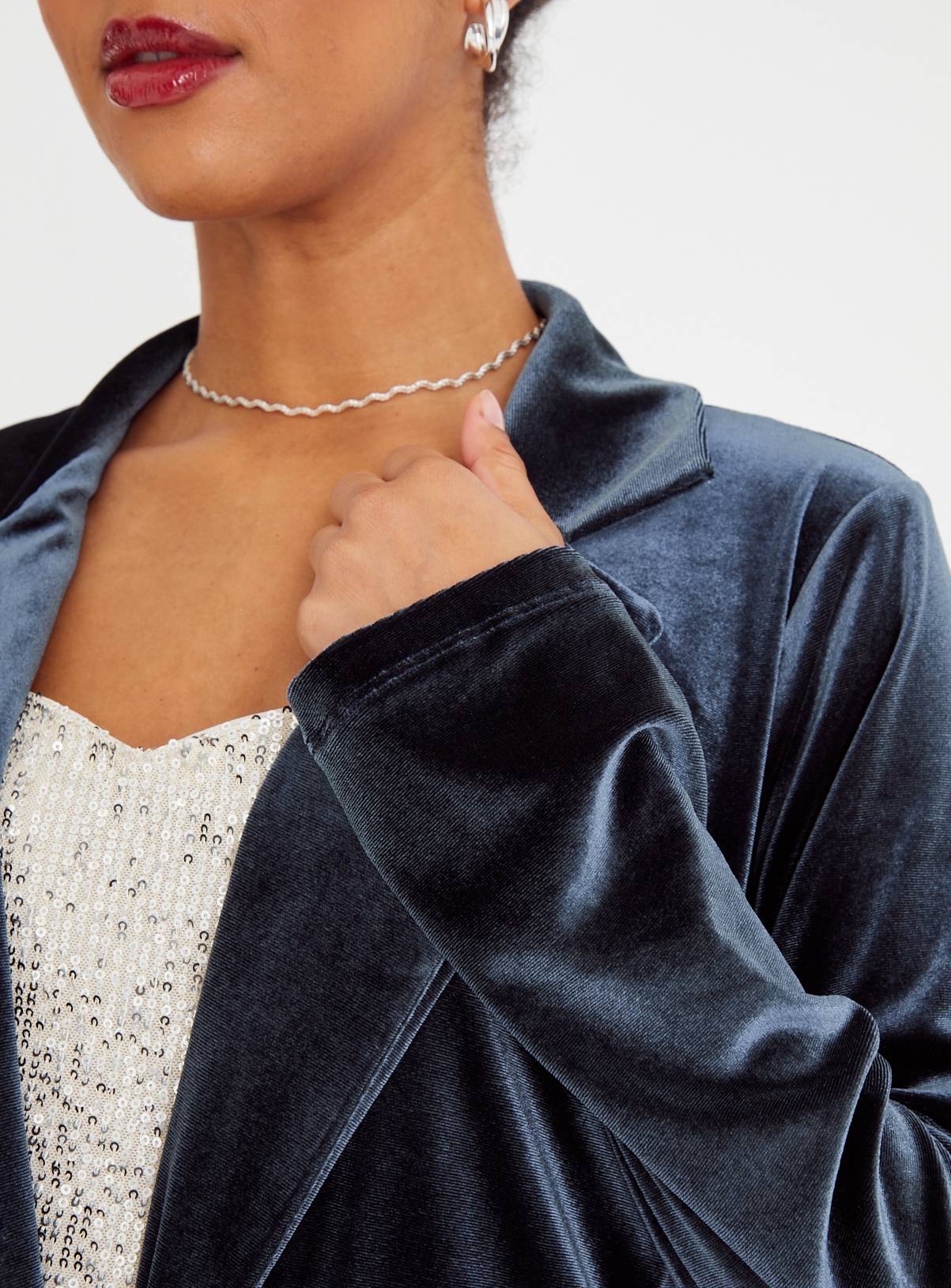 Grey Velvet Coord Blazer 12 - Image 3