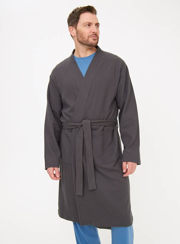 Buy Charcoal Waffle Dressing Gown XXXL Dressing gowns Tu
