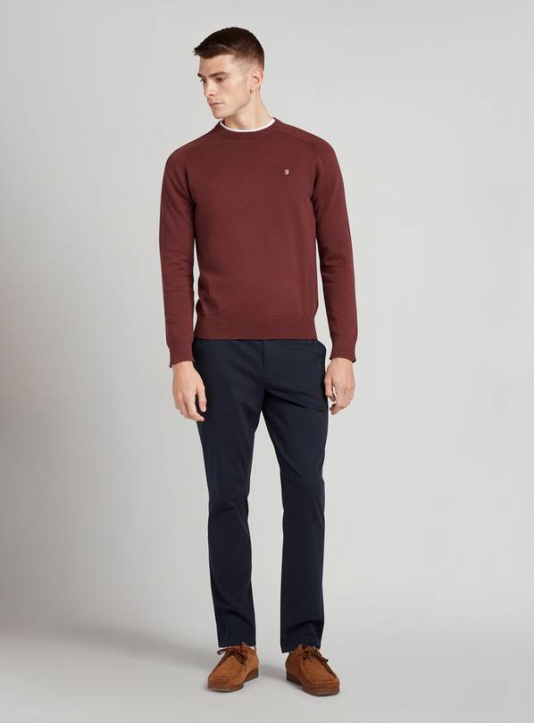 FARAH Stern Crew Long Sleeve Jumper Red L