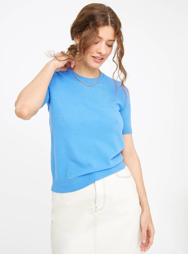 Blue Soft Touch Short Sleeve Jumper 16