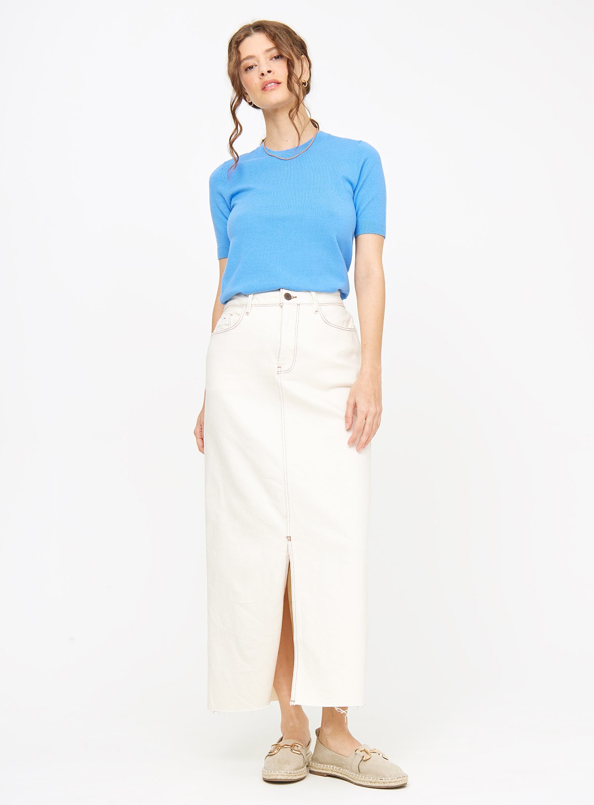 Blue Soft Touch Short Sleeve Jumper 22 - Image 2 thumbnail