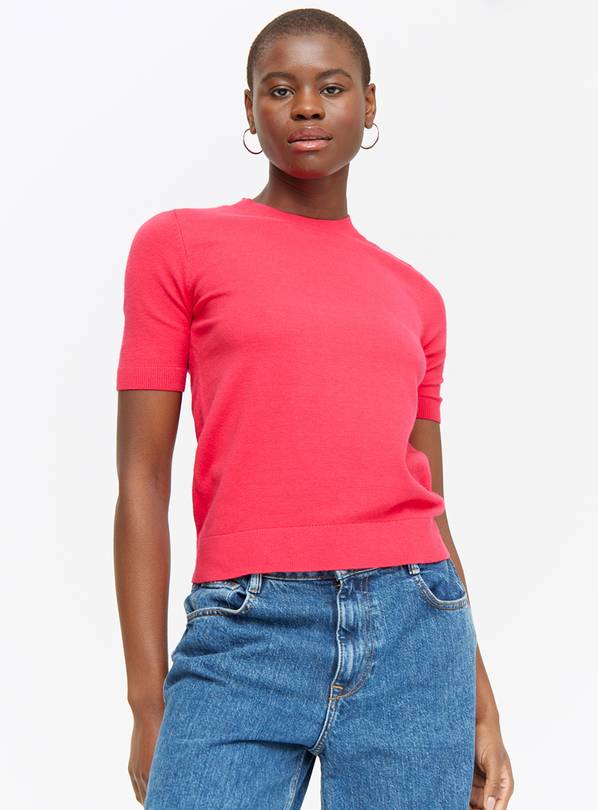 Pink Soft Touch Short Sleeve Jumper 14