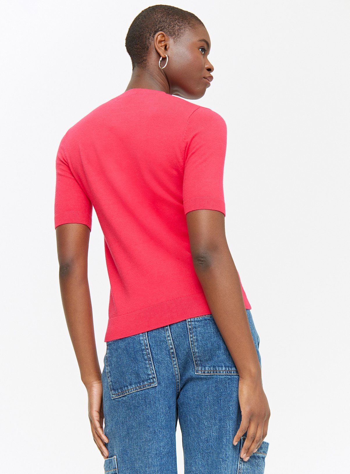 Pink Soft Touch Short Sleeve Jumper 24 - Image 4 thumbnail