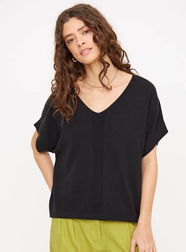 Black Soft Touch V Neck T-Shirt 16