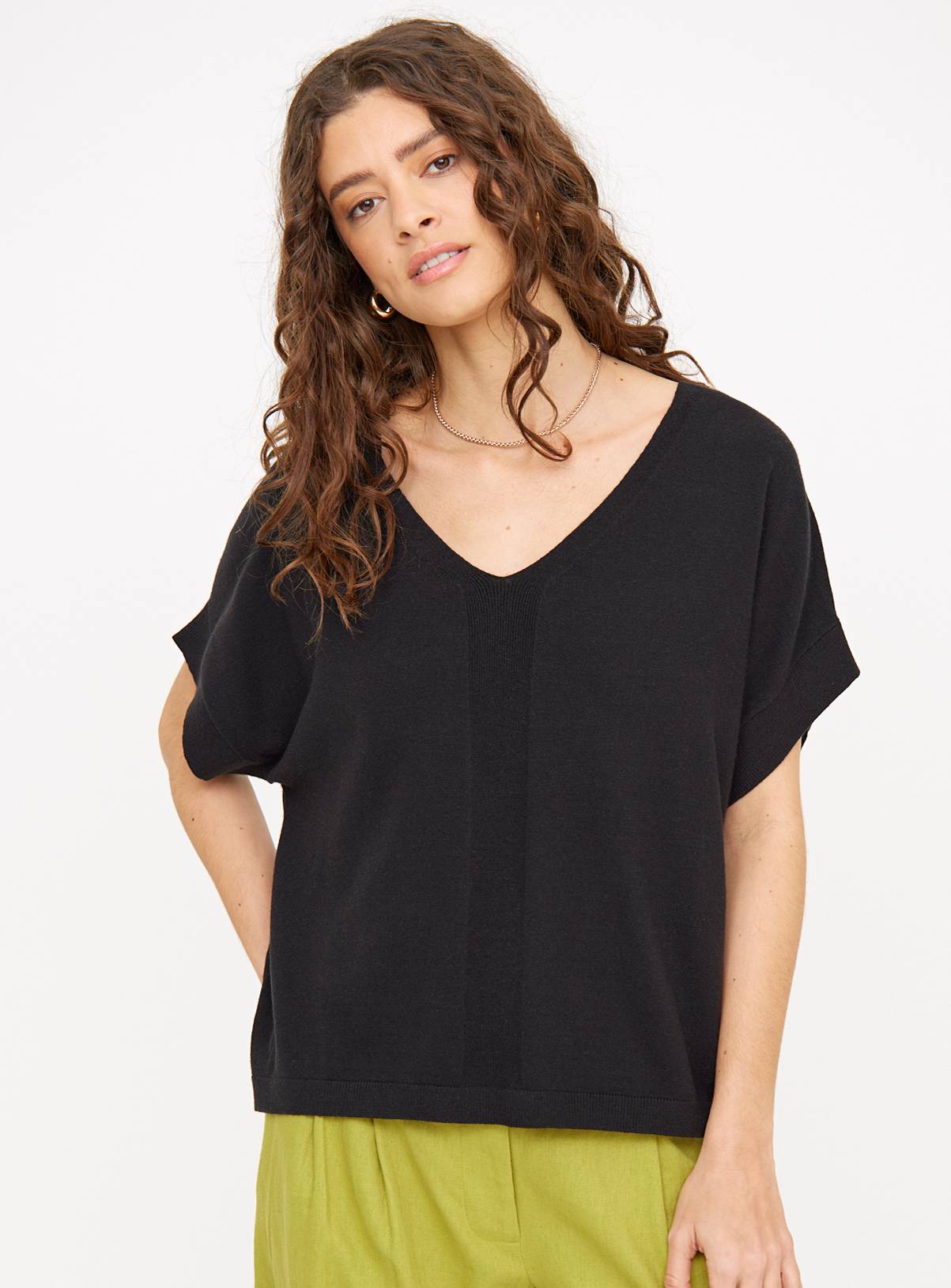 Black Soft Touch V Neck T-Shirt 16 - Image 1