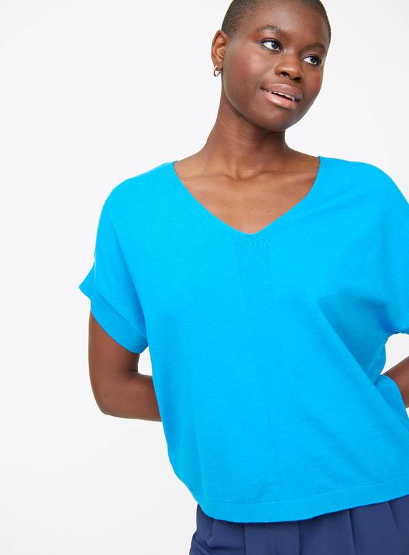 Blue Soft Touch V Neck T-Shirt 16