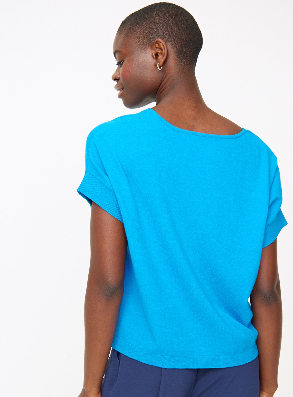 Blue Soft Touch V Neck T-Shirt 24 - Image 4 thumbnail