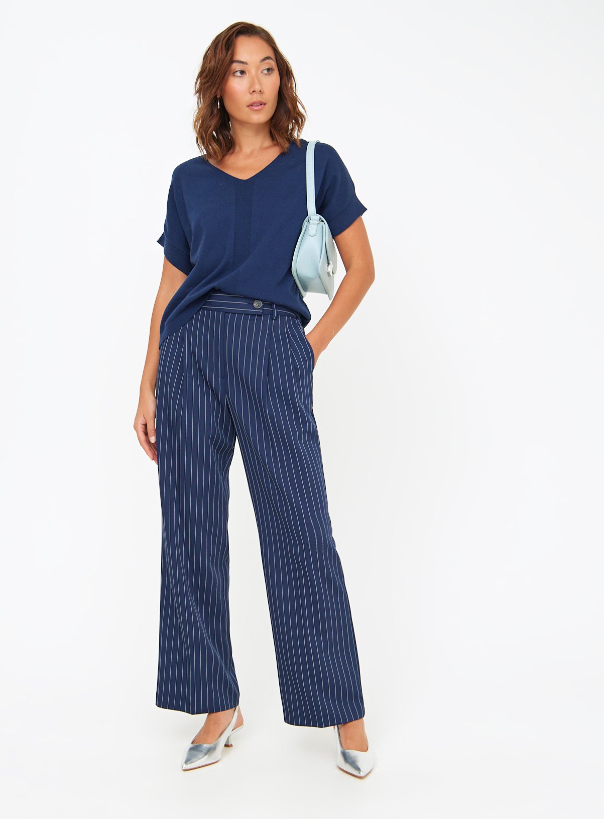 Navy Soft Touch V Neck T-Shirt 22 - Image 2 thumbnail