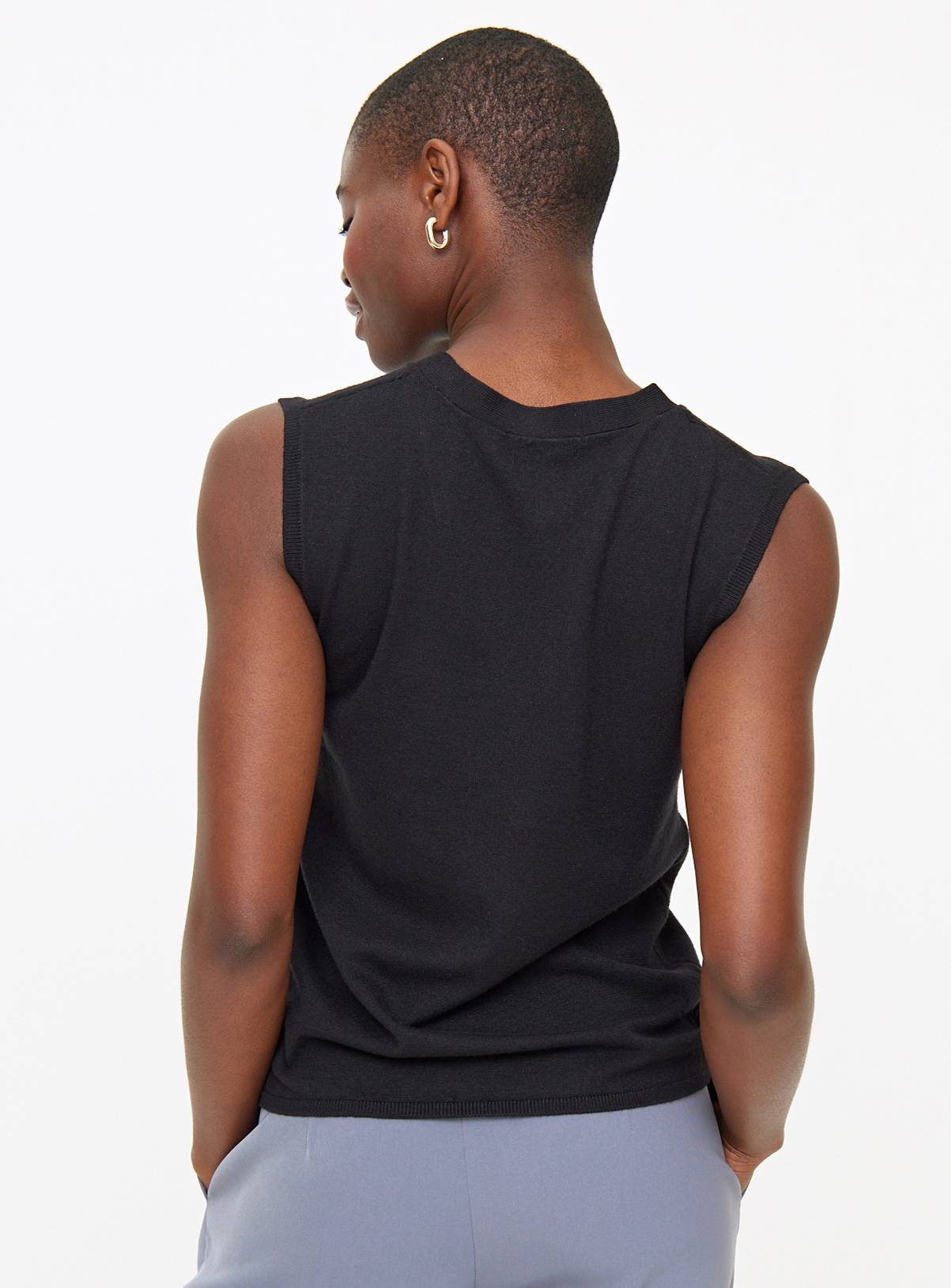 Black Soft Touch Button-Through Vest 14 - Image 4