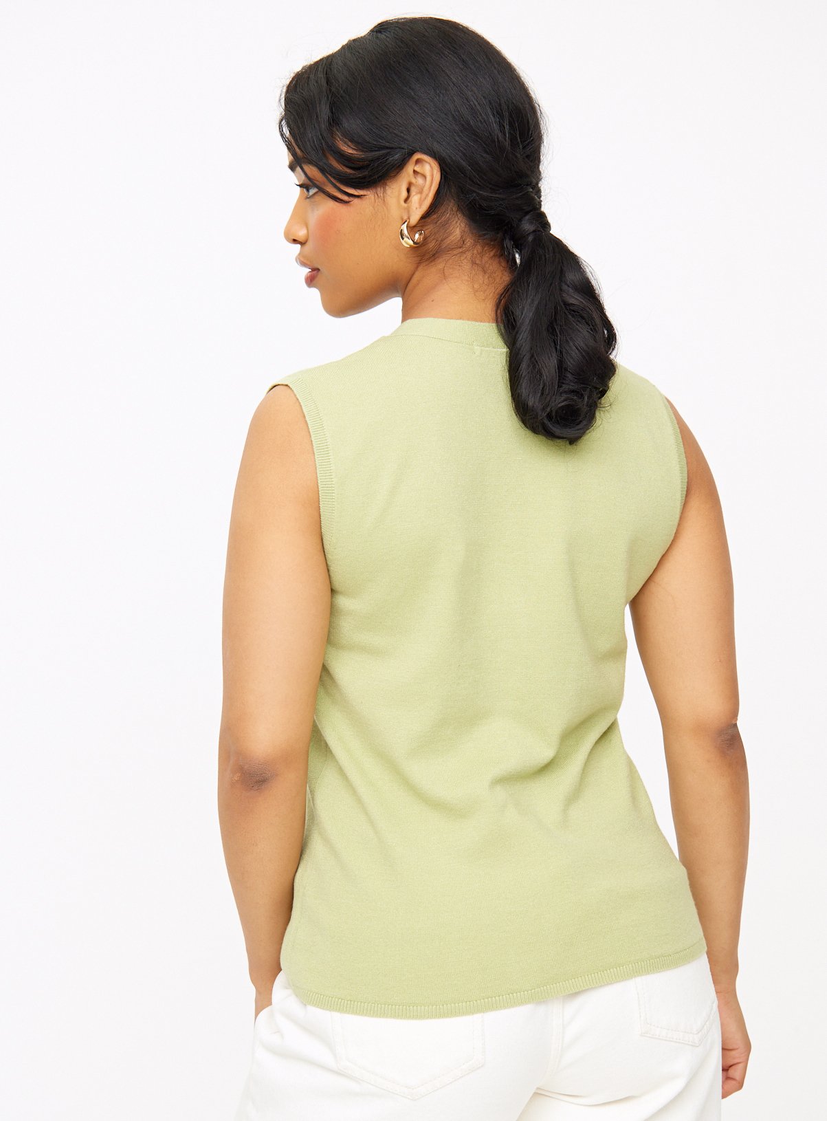 Green Soft Touch Button-Through Vest  18 - Image 4 thumbnail