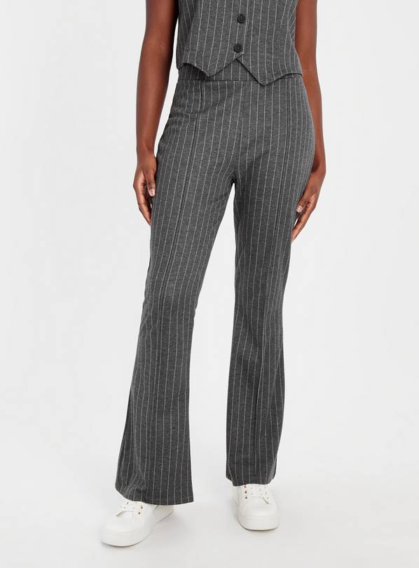Charcoal Grey Pinstripe Ponte Coord Trousers 16S