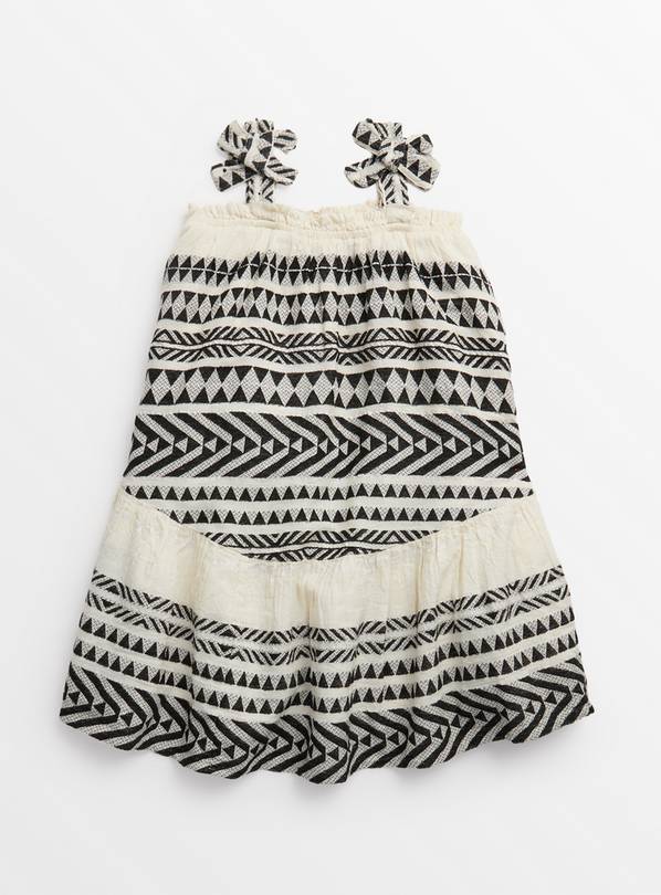 Monochrome Aztec Print Woven Dress 14 years