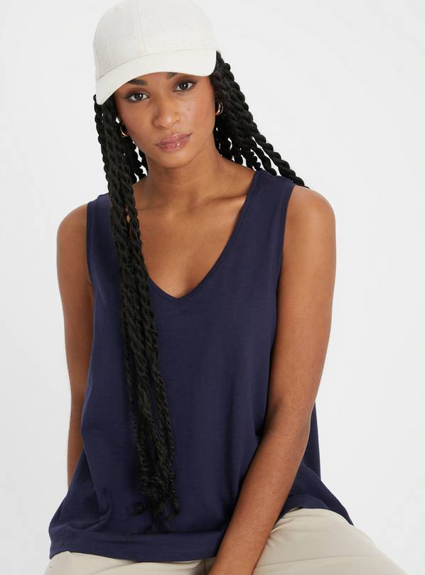 Buy Navy Embellished Velvet Cami Top 24, Camisoles and vests