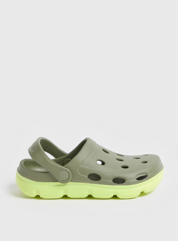 Green Two Tone Clogs With Ankle Strap 6-7 Infant