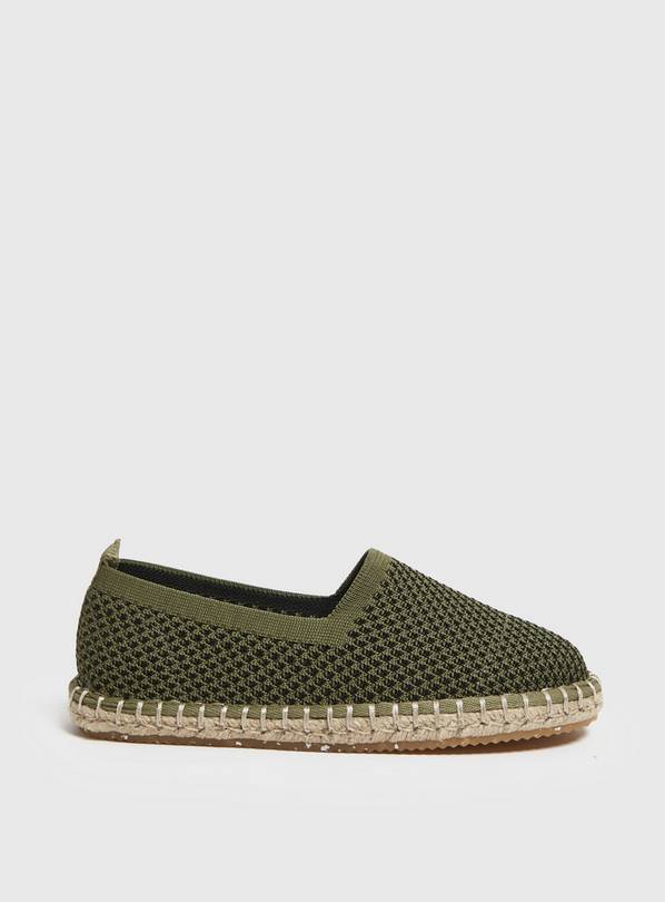 Khaki Knitted Espadrilles 1