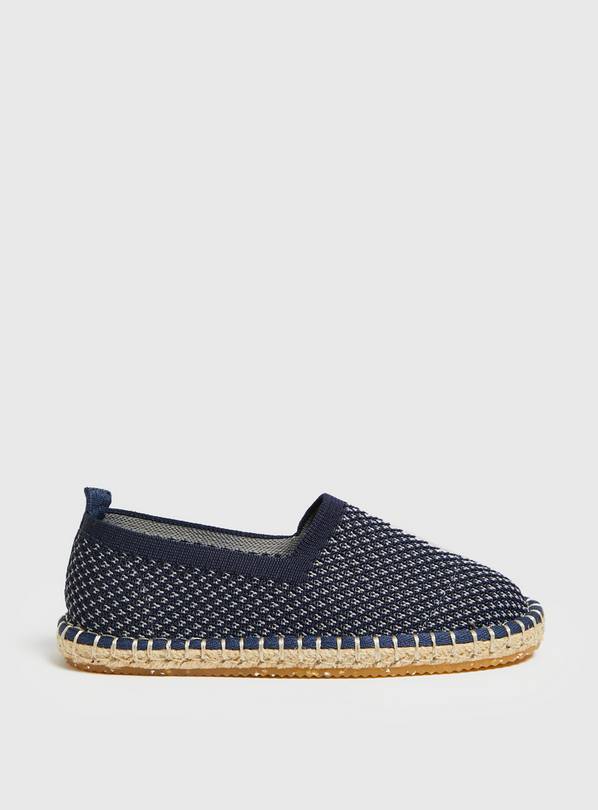 Navy Knitted Espadrilles 6