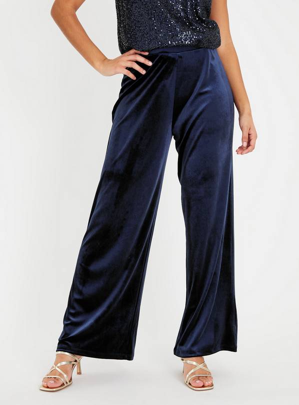 Navy velvet trouser suit on sale ladies