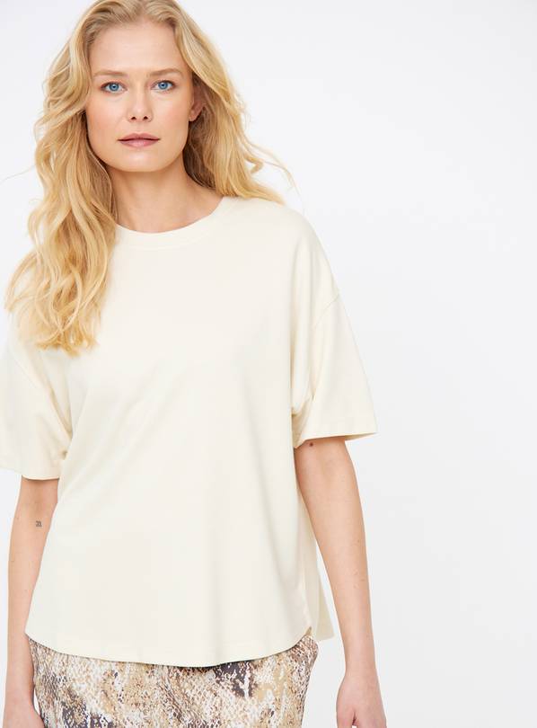 Cream Ponte Boxy Fit T-Shirt 22