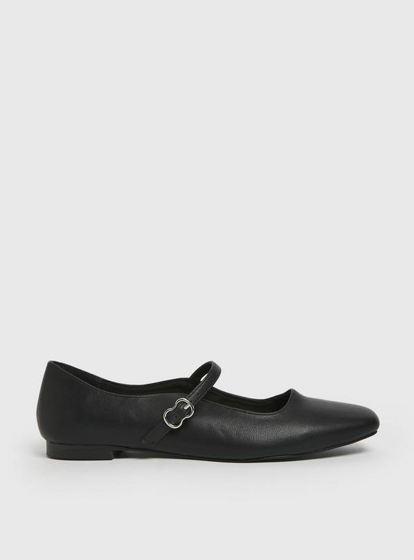 Black Patent Mary Jane Ballerina Shoes 7