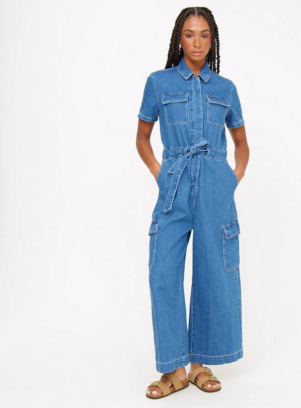 Buy Mid Denim Short Sleeve Boilersuit 8 | Jeans | Tu