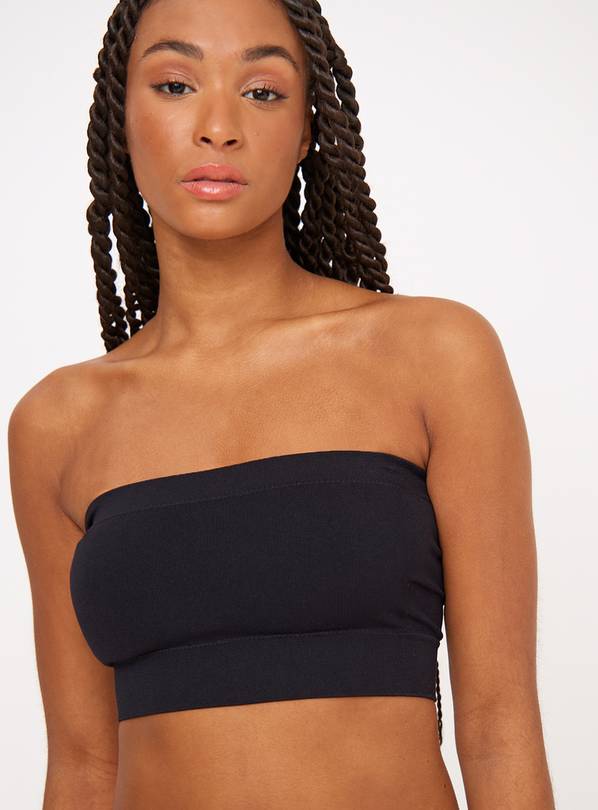 Black Seamfree Padded Bandeau Bra L