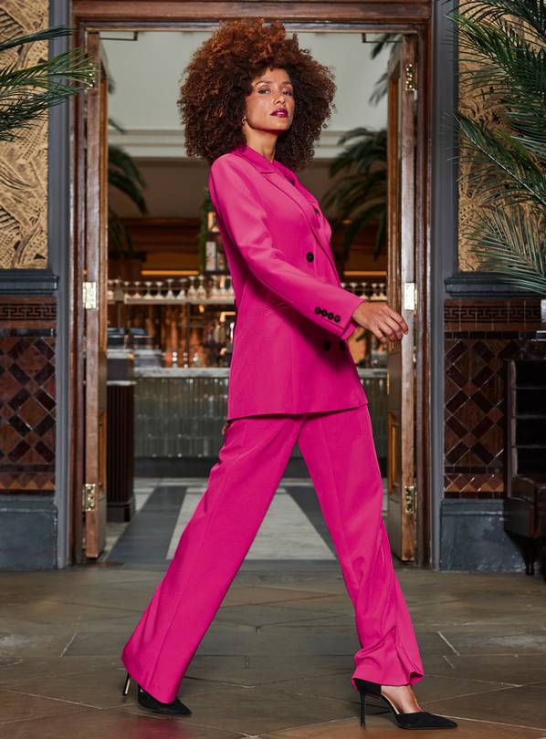 Hot pink longline outlet blazer