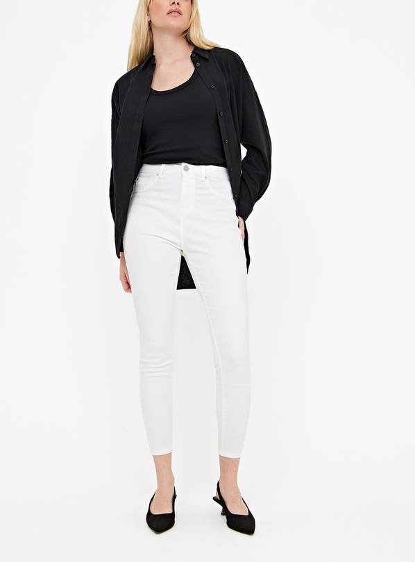 White Denim High Waisted Tencel Skinny Jeans 24L