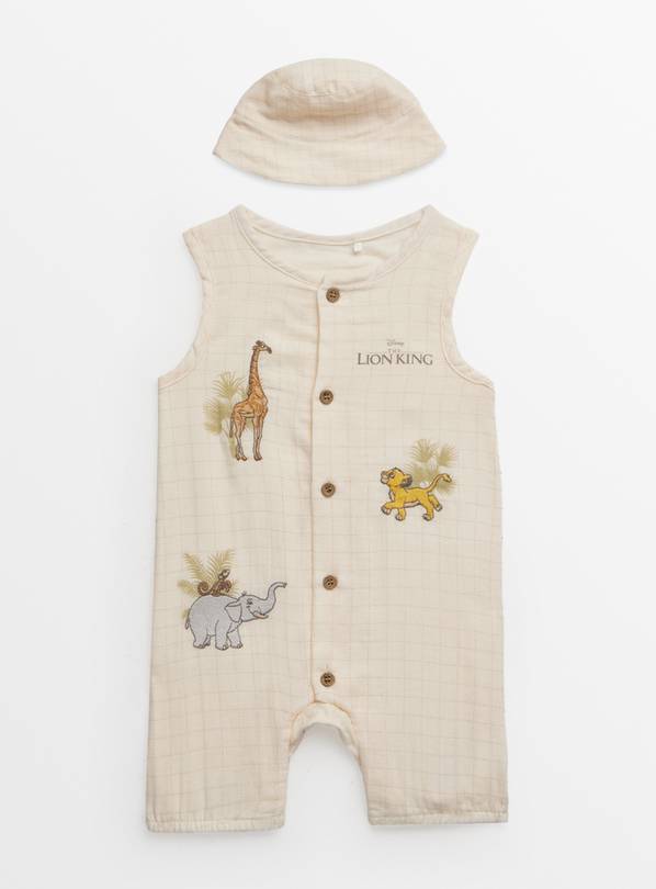 Disney The Lion King Cream Romper & Hat Up to 3 mths