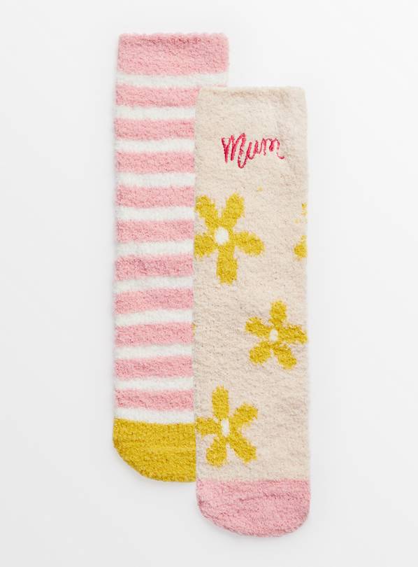 Pink Mum Cosy Socks 2 Pack 4-8