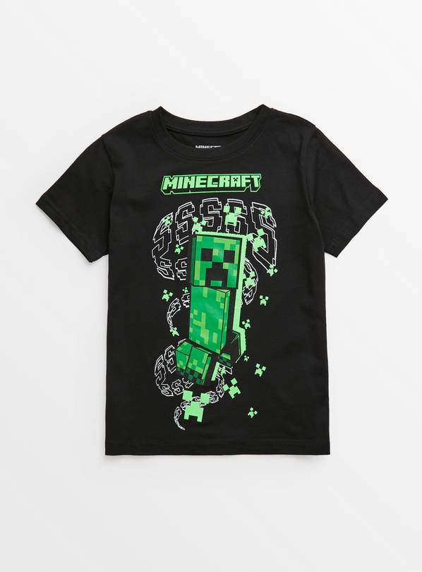 Buy Minecraft Black Creeper Graphic T-Shirt 12 years | T-shirts and ...