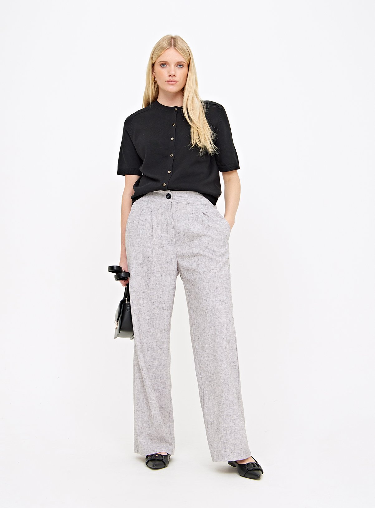 Black Button-Through Short Sleeve Cardigan 22 - Image 2 thumbnail