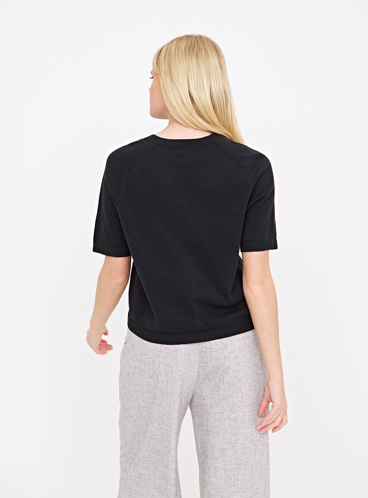 Black Button-Through Short Sleeve Cardigan 22 - Image 4