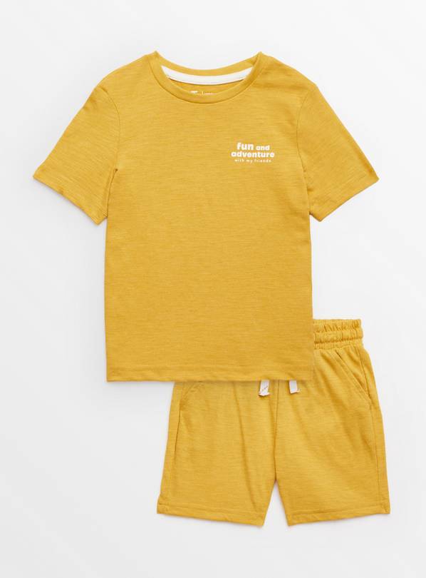 Yellow Graphic T-Shirt & Jersey Shorts Set 1-2 years
