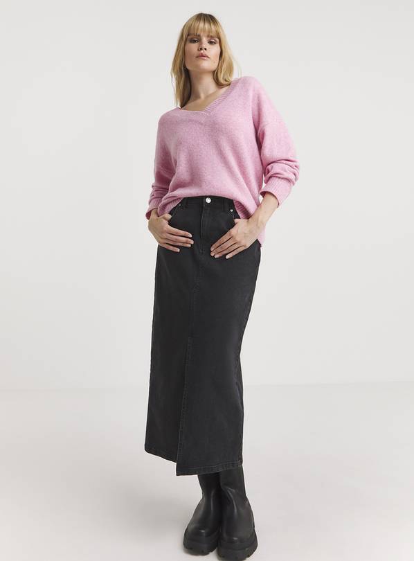 SIMPLY BE Pink V Neck Jumper 12-14