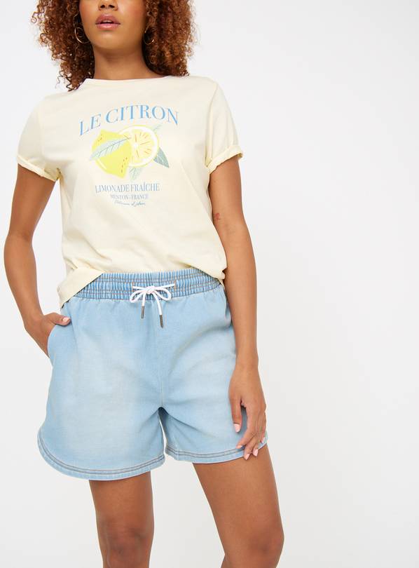 Denim Drawstring Shorts M