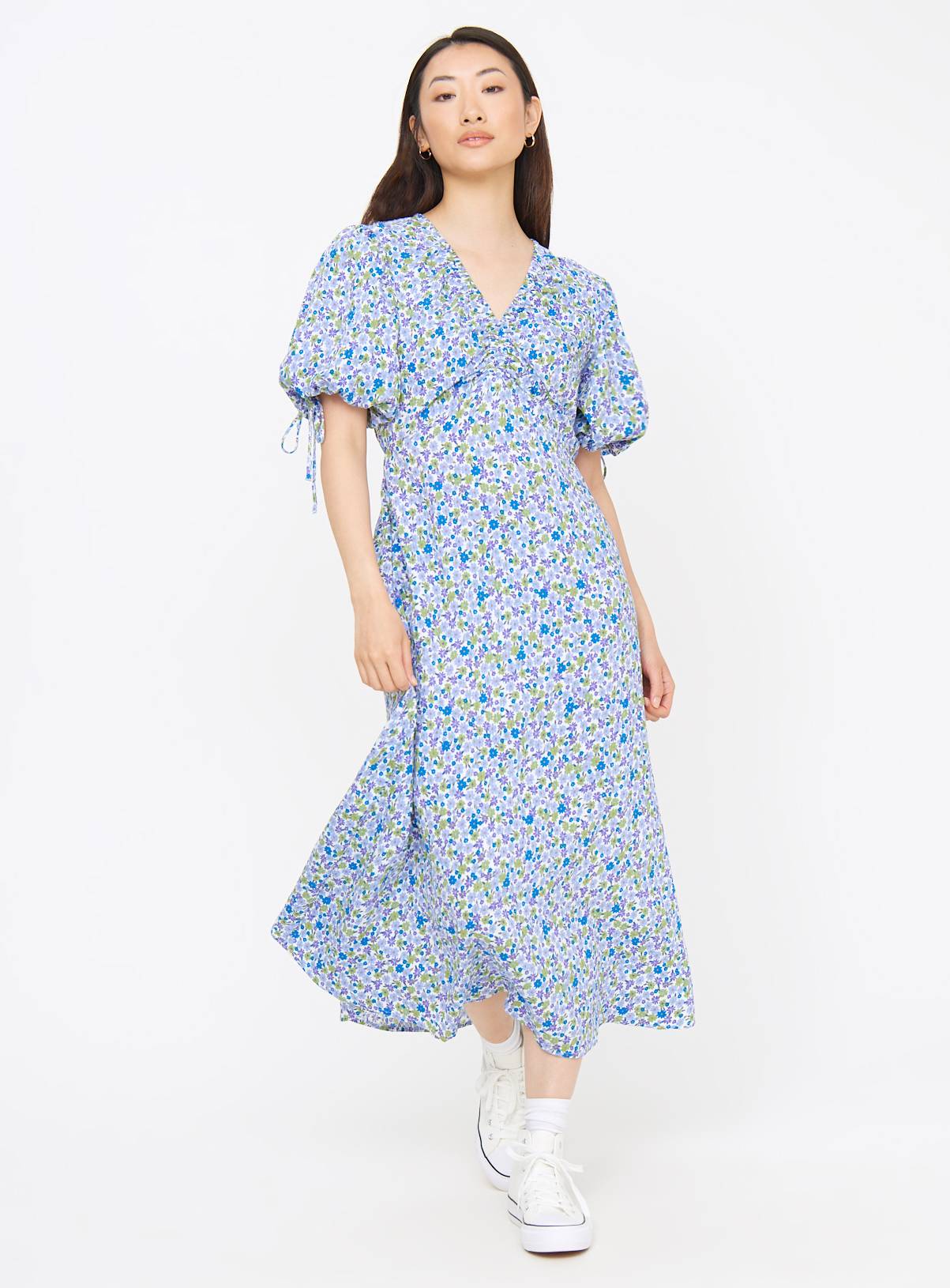 Blue Floral Ditsy Print Midaxi Tea Dress 16 - Image 1
