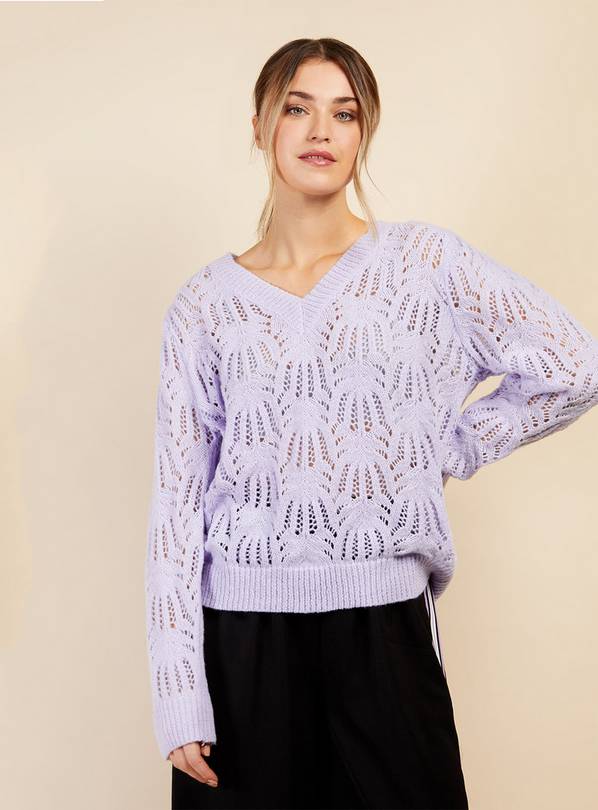 Lilac cable knit outlet sweater