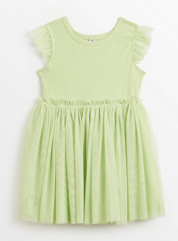 Light Green Short Sleeve Tutu Dress 1-2 years