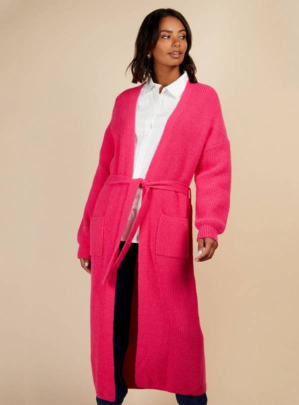 Bright pink hot sale long cardigan